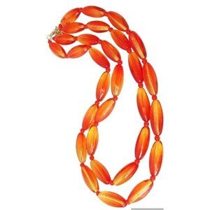 MURANO Lampwork bead necklace brilliant orange